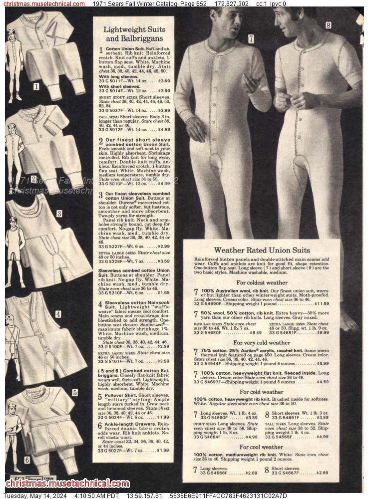 1971 Sears Fall Winter Catalog, Page 652