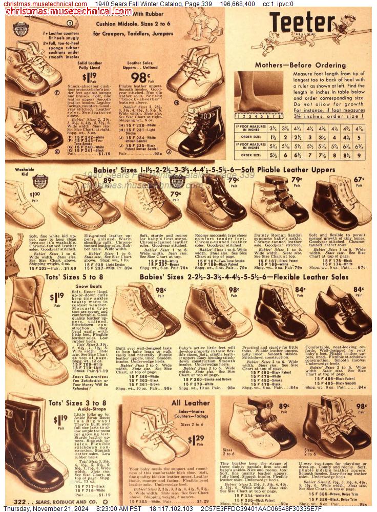 1940 Sears Fall Winter Catalog, Page 339