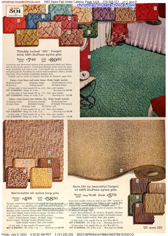 1963 Sears Fall Winter Catalog, Page 1434