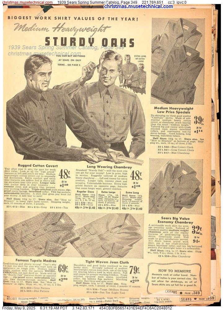 1939 Sears Spring Summer Catalog, Page 349