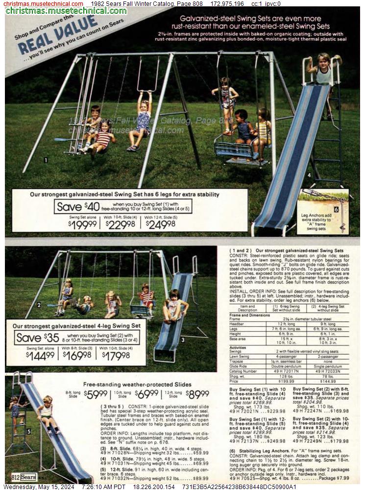 1982 Sears Fall Winter Catalog, Page 808