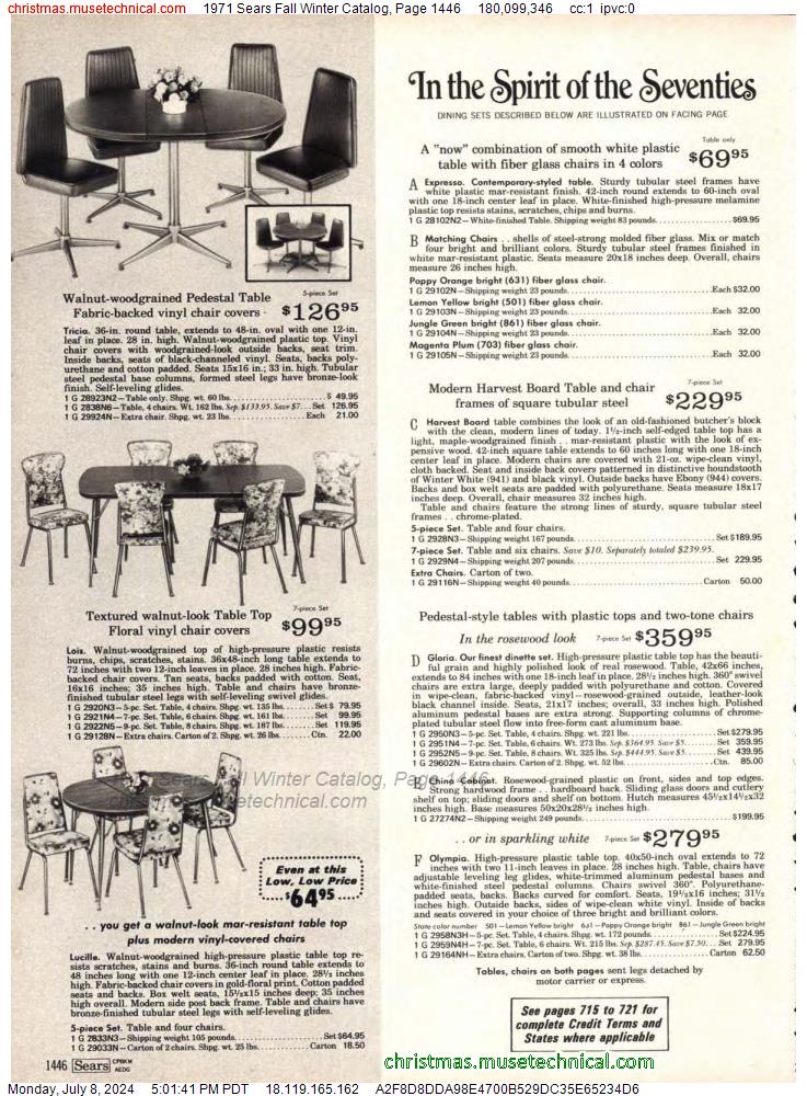 1971 Sears Fall Winter Catalog, Page 1446