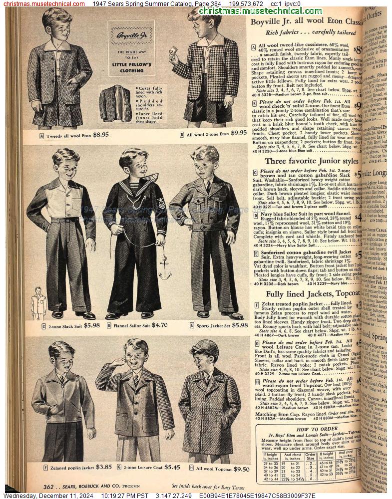 1947 Sears Spring Summer Catalog, Page 384