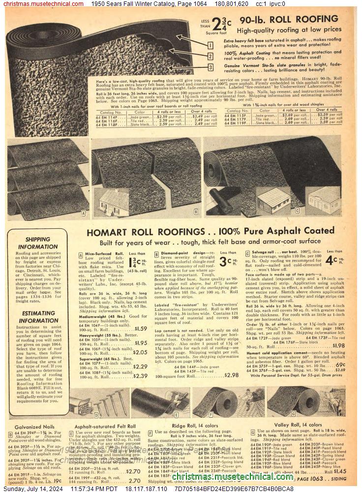 1950 Sears Fall Winter Catalog, Page 1064
