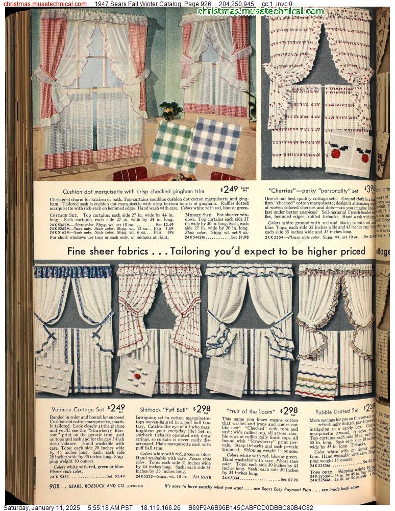 1947 Sears Fall Winter Catalog, Page 926