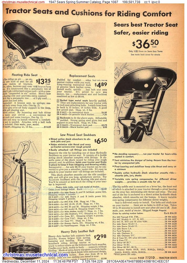 1947 Sears Spring Summer Catalog, Page 1087