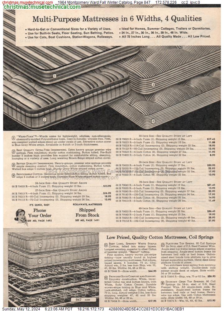 1964 Montgomery Ward Fall Winter Catalog, Page 847