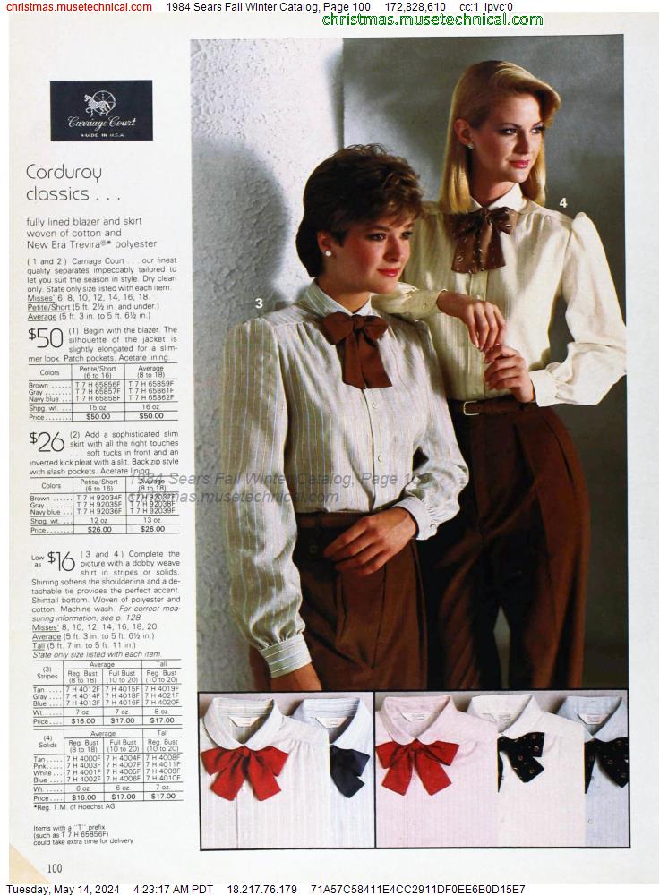 1984 Sears Fall Winter Catalog, Page 100 - Catalogs & Wishbooks