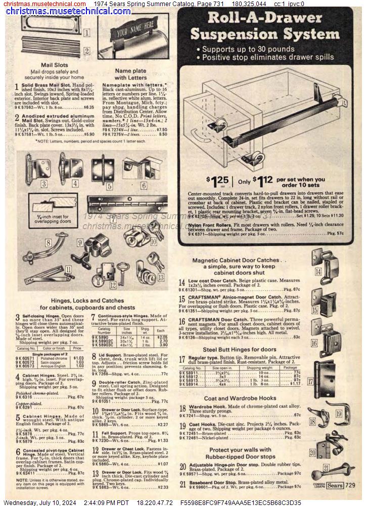 1974 Sears Spring Summer Catalog, Page 731