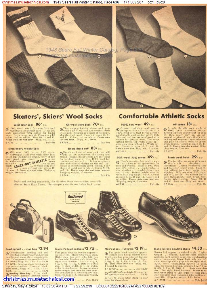 1943 Sears Fall Winter Catalog, Page 636