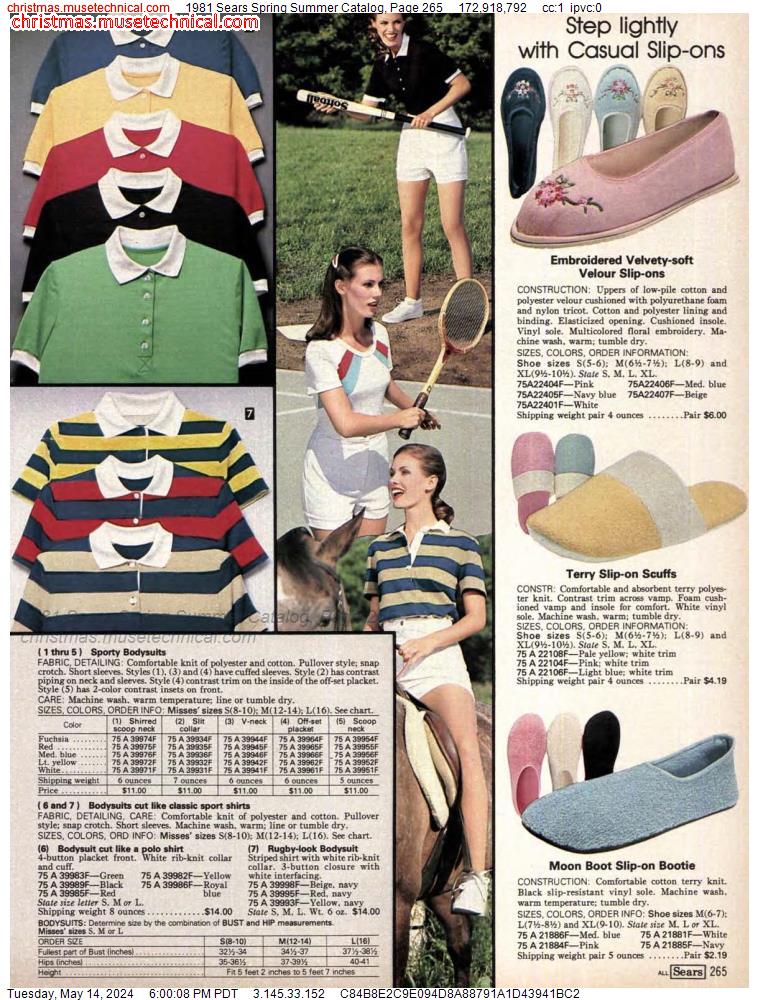 1981 Sears Spring Summer Catalog, Page 265