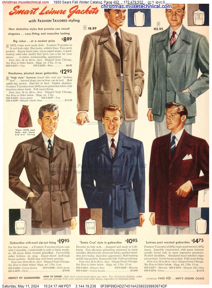 1950 Sears Fall Winter Catalog, Page 452