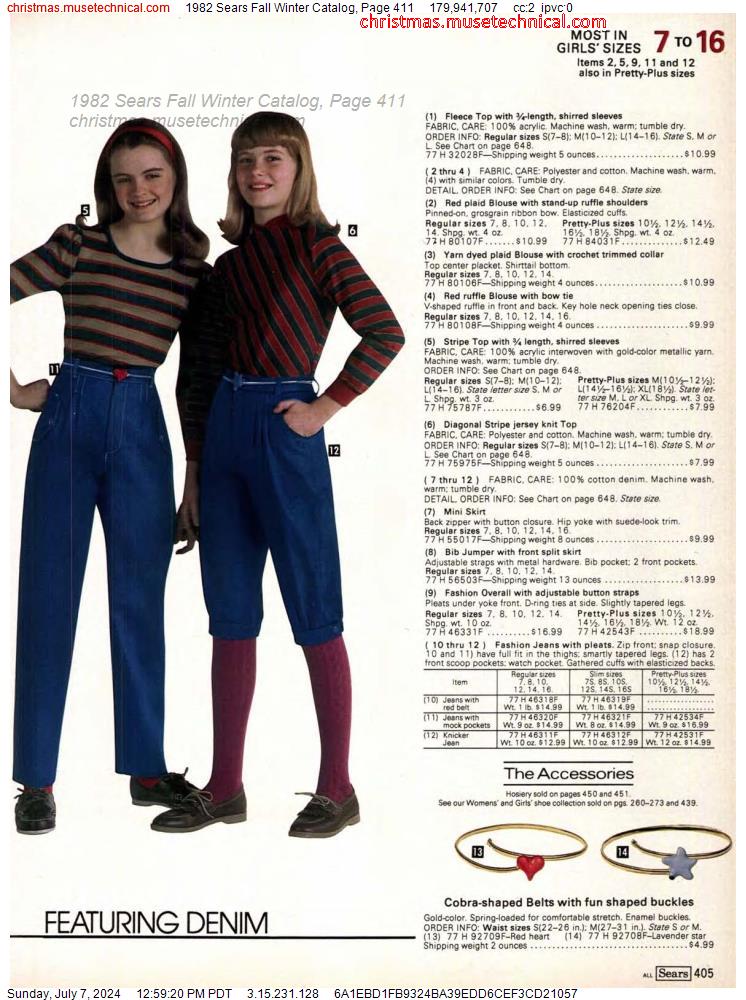 1982 Sears Fall Winter Catalog, Page 411