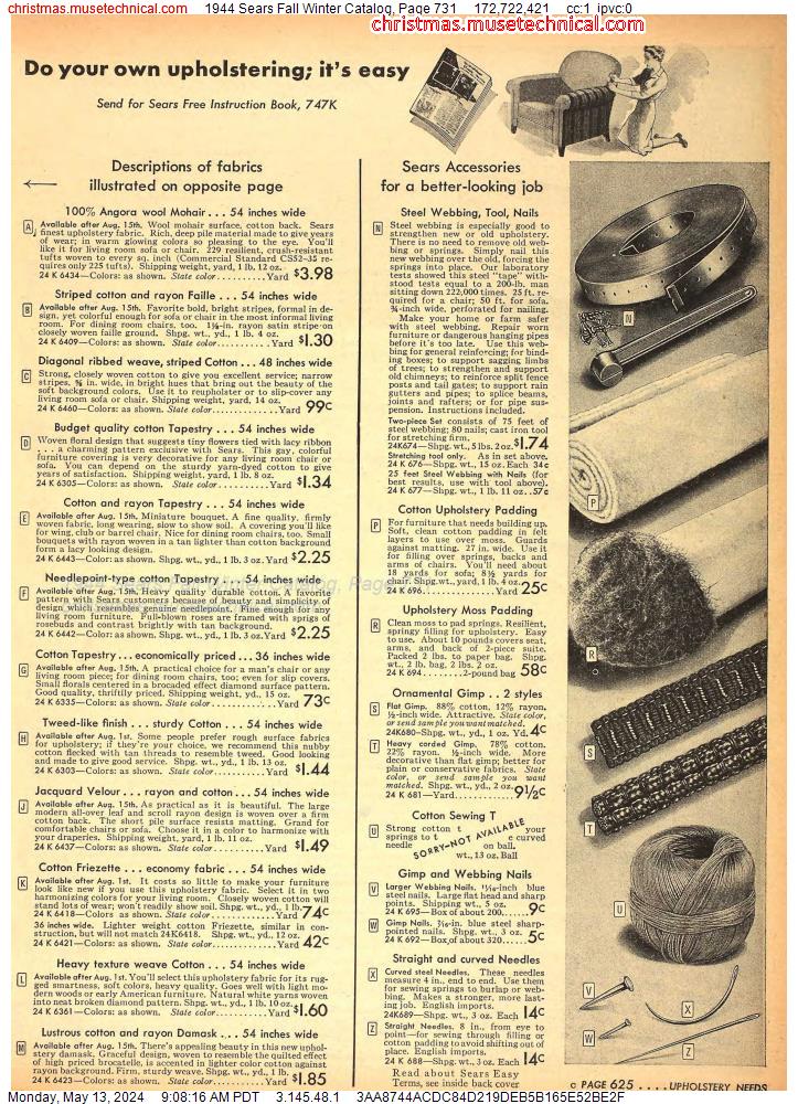 1944 Sears Fall Winter Catalog, Page 731