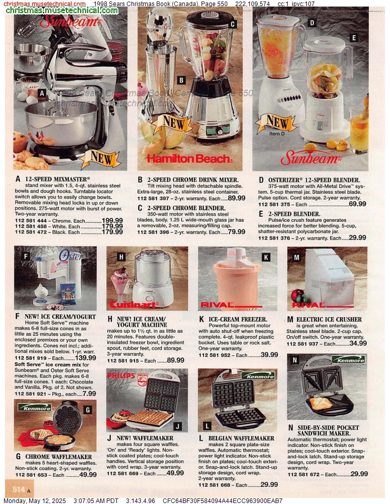 1998 Sears Christmas Book (Canada), Page 550