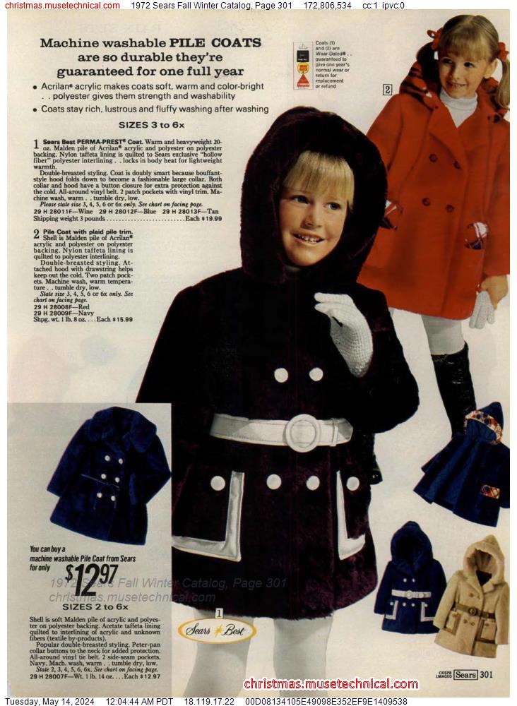1972 Sears Fall Winter Catalog, Page 301