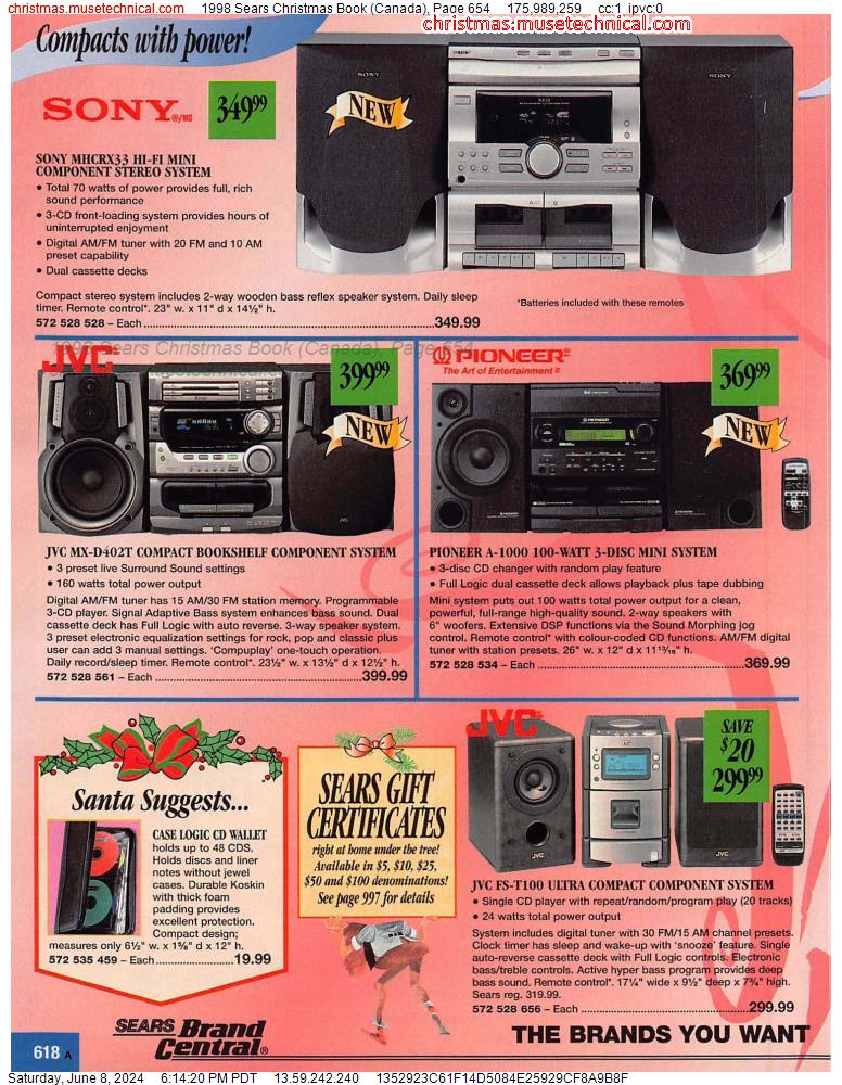 1998 Sears Christmas Book (Canada), Page 654
