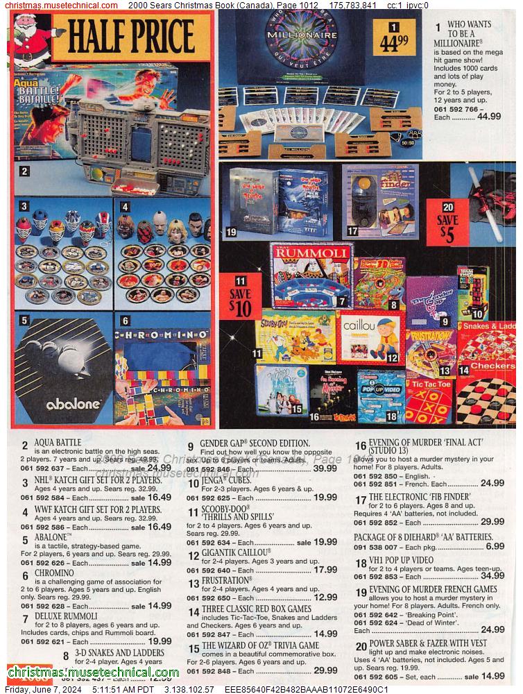 2000 Sears Christmas Book (Canada), Page 1012