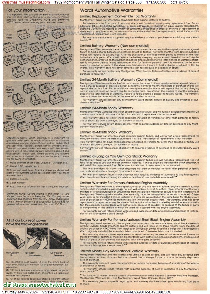 1982 Montgomery Ward Fall Winter Catalog, Page 550