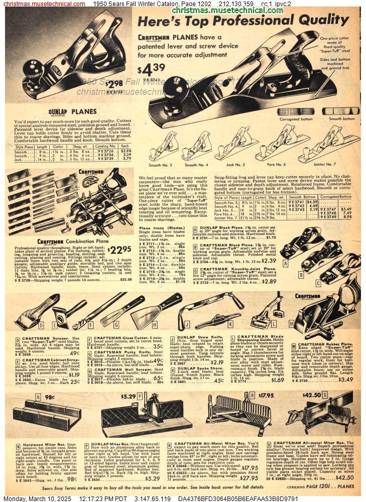 1950 Sears Fall Winter Catalog, Page 1202