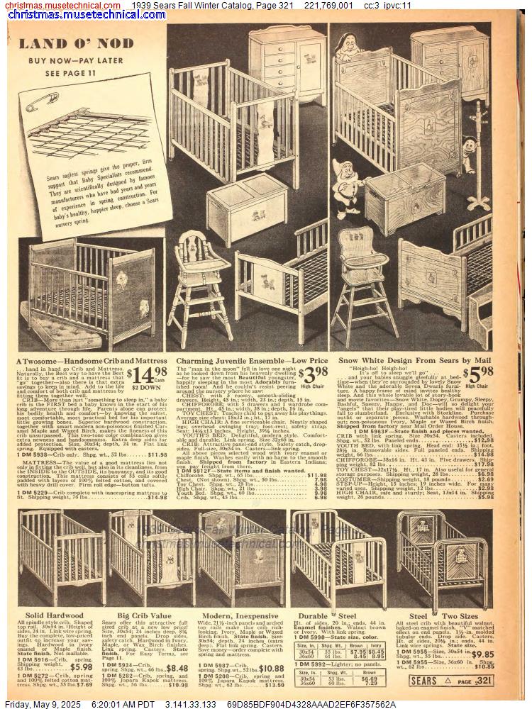 1939 Sears Fall Winter Catalog, Page 321