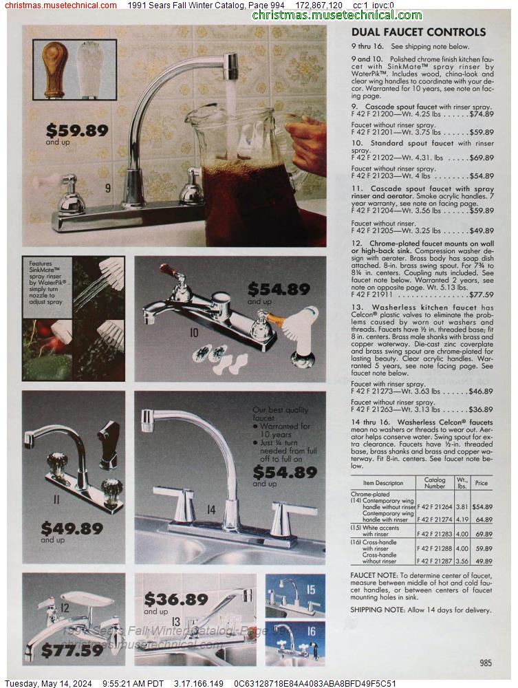 1991 Sears Fall Winter Catalog, Page 994