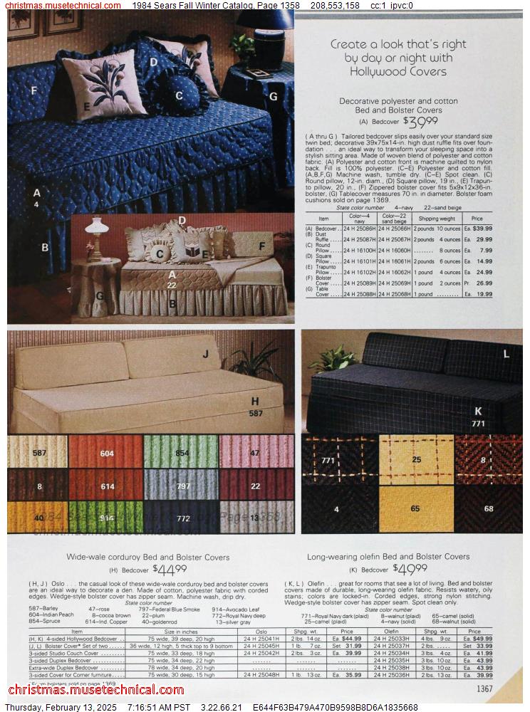 1984 Sears Fall Winter Catalog, Page 1358