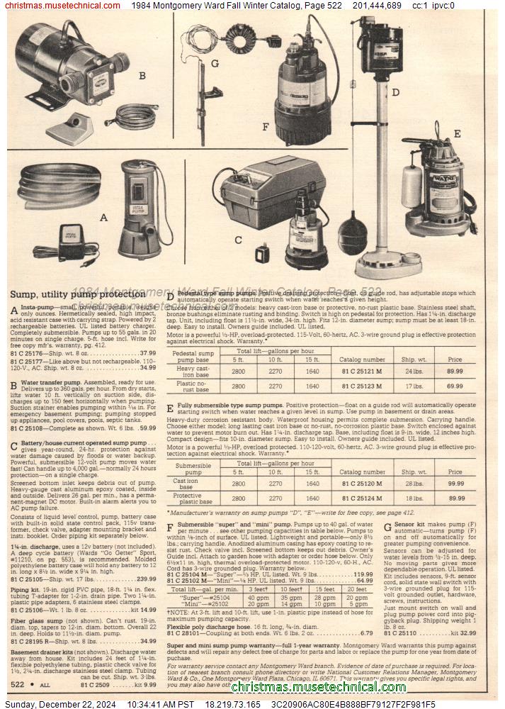 1984 Montgomery Ward Fall Winter Catalog, Page 522