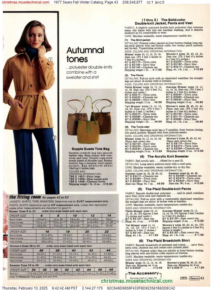 1977 Sears Fall Winter Catalog, Page 43