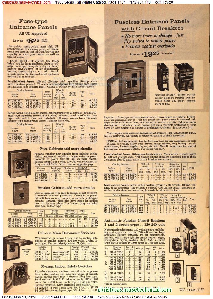 1963 Sears Fall Winter Catalog, Page 1134