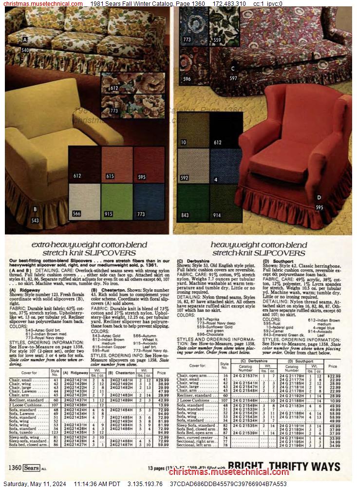 1981 Sears Fall Winter Catalog, Page 1360