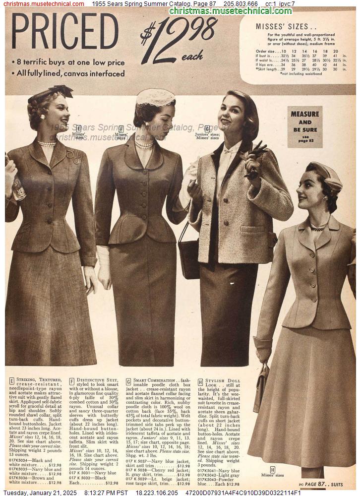 1955 Sears Spring Summer Catalog, Page 87