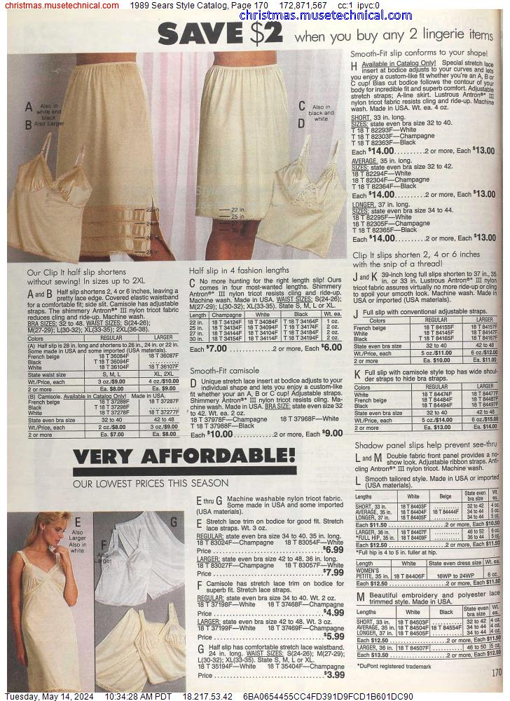 1989 Sears Style Catalog, Page 170
