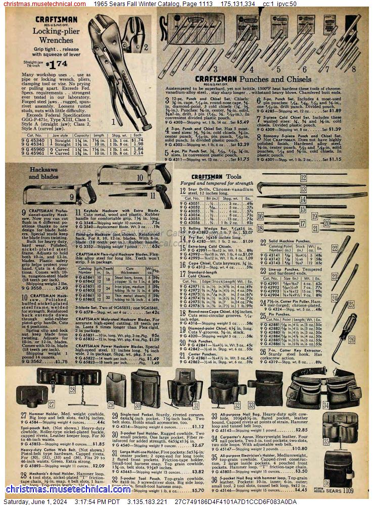 1965 Sears Fall Winter Catalog, Page 1113