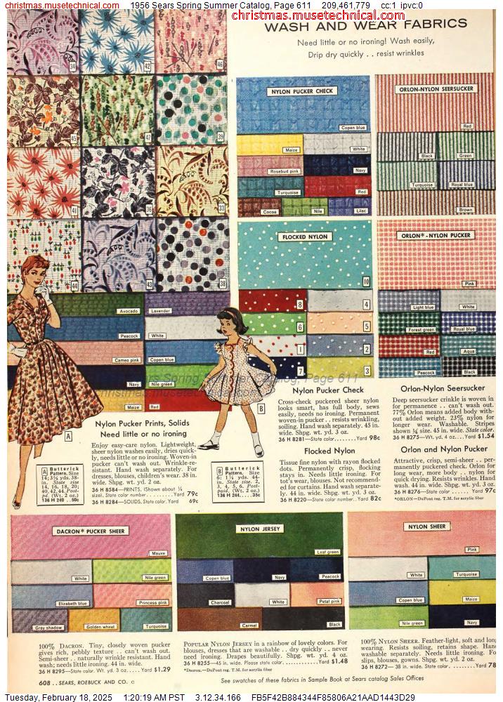 1956 Sears Spring Summer Catalog, Page 611