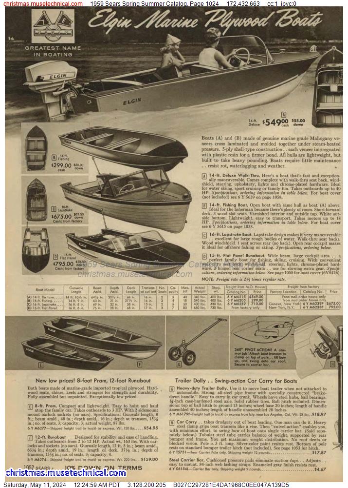 1959 Sears Spring Summer Catalog, Page 1024