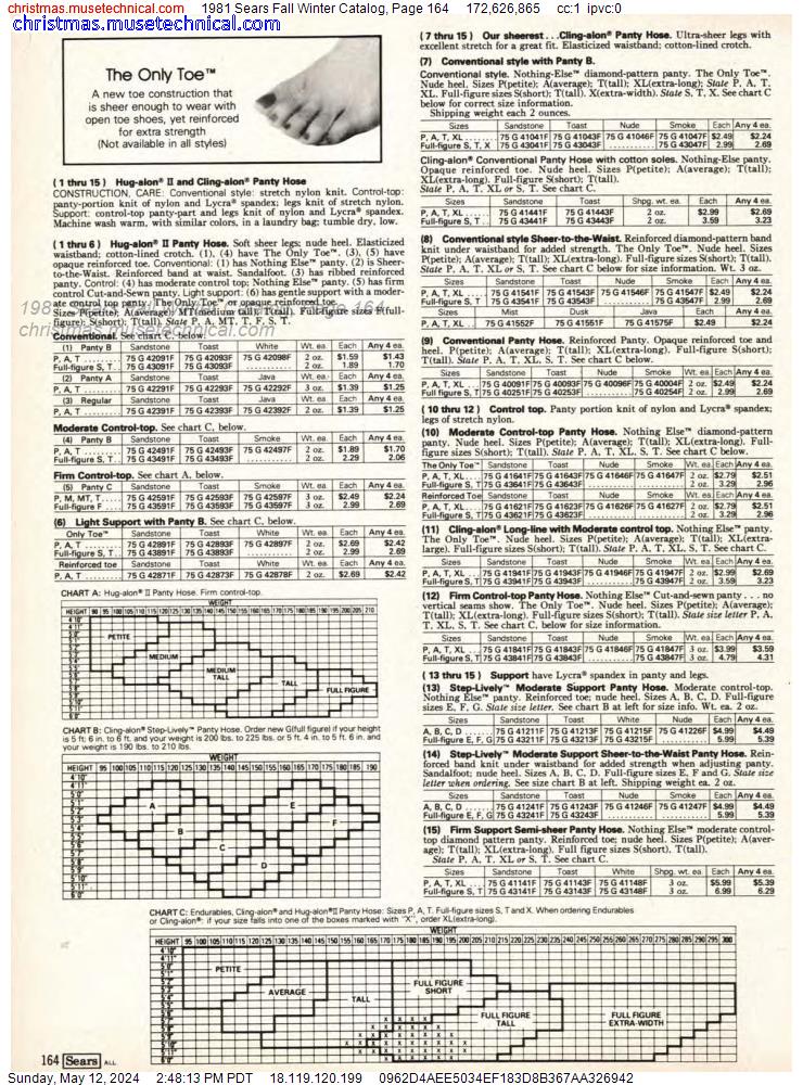 1981 Sears Fall Winter Catalog, Page 164