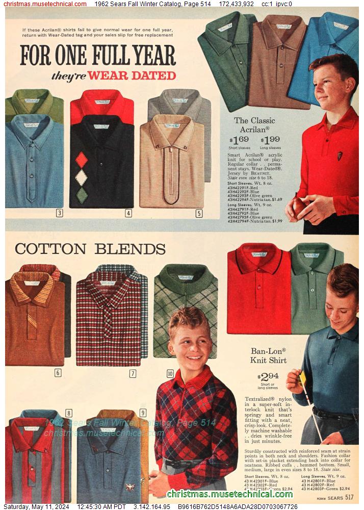 1962 Sears Fall Winter Catalog, Page 514