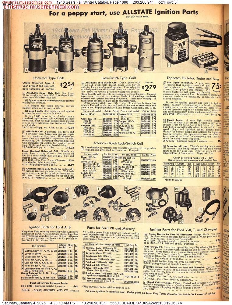 1946 Sears Fall Winter Catalog, Page 1090