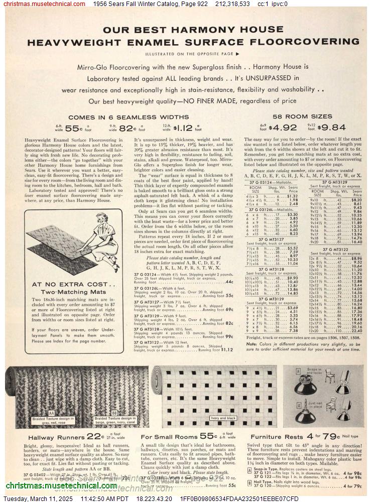 1956 Sears Fall Winter Catalog, Page 922