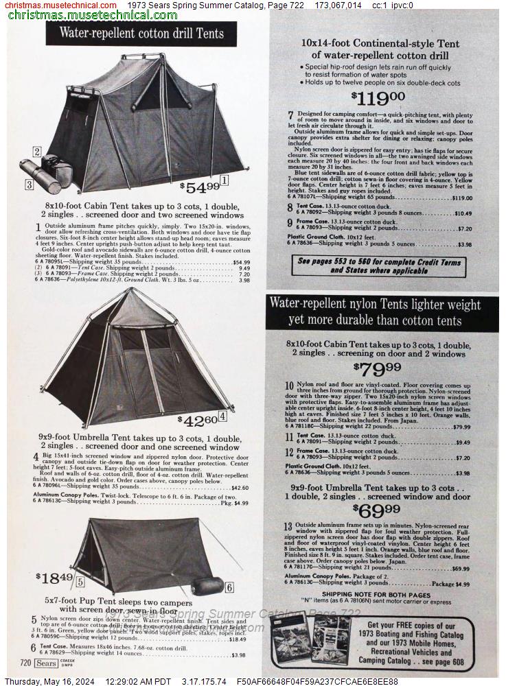 1973 Sears Spring Summer Catalog, Page 722