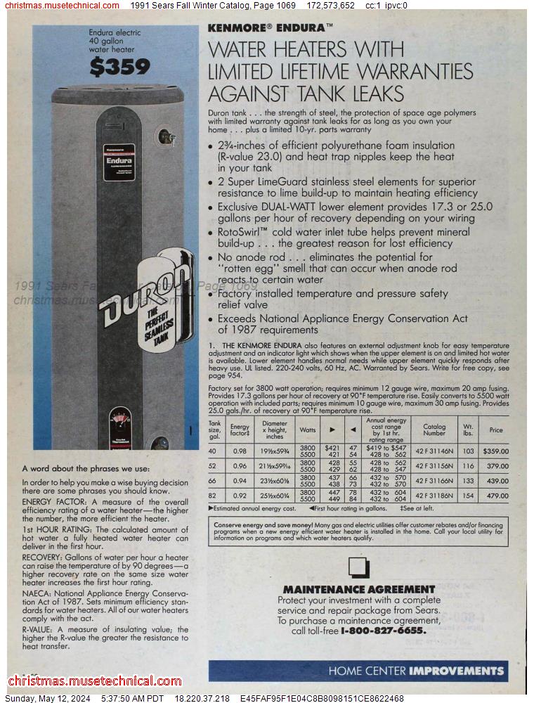 1991 Sears Fall Winter Catalog, Page 1069