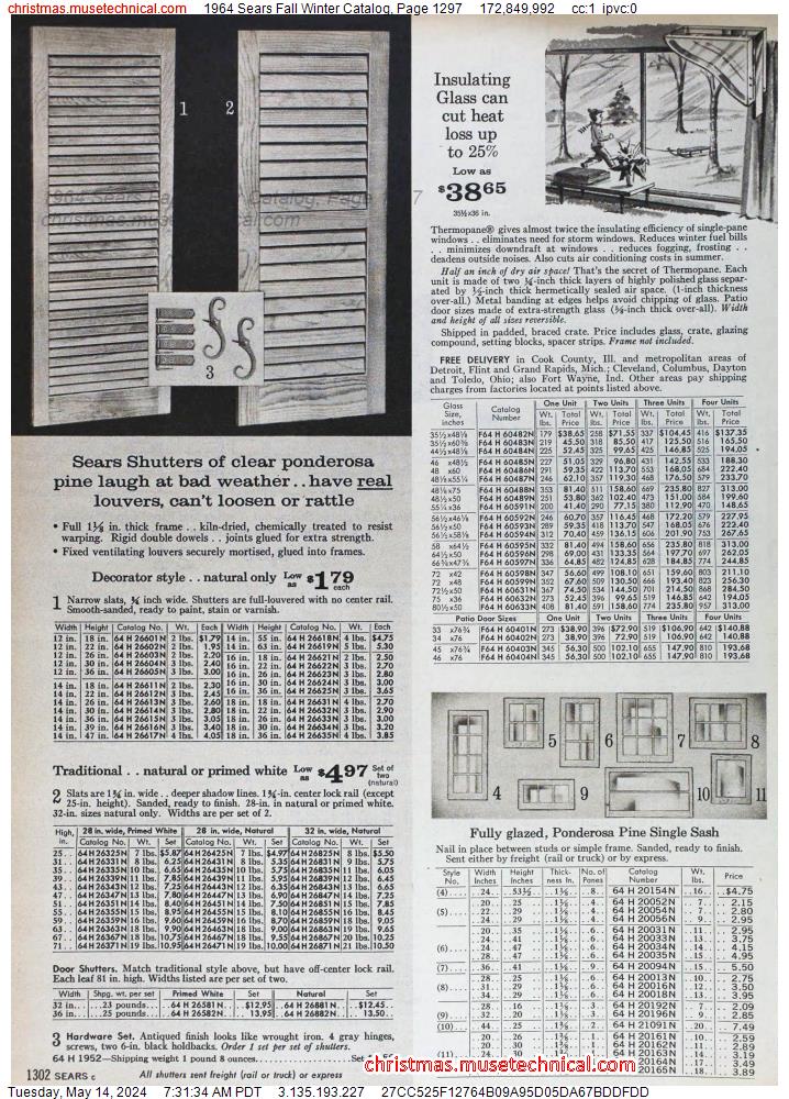 1964 Sears Fall Winter Catalog, Page 1297