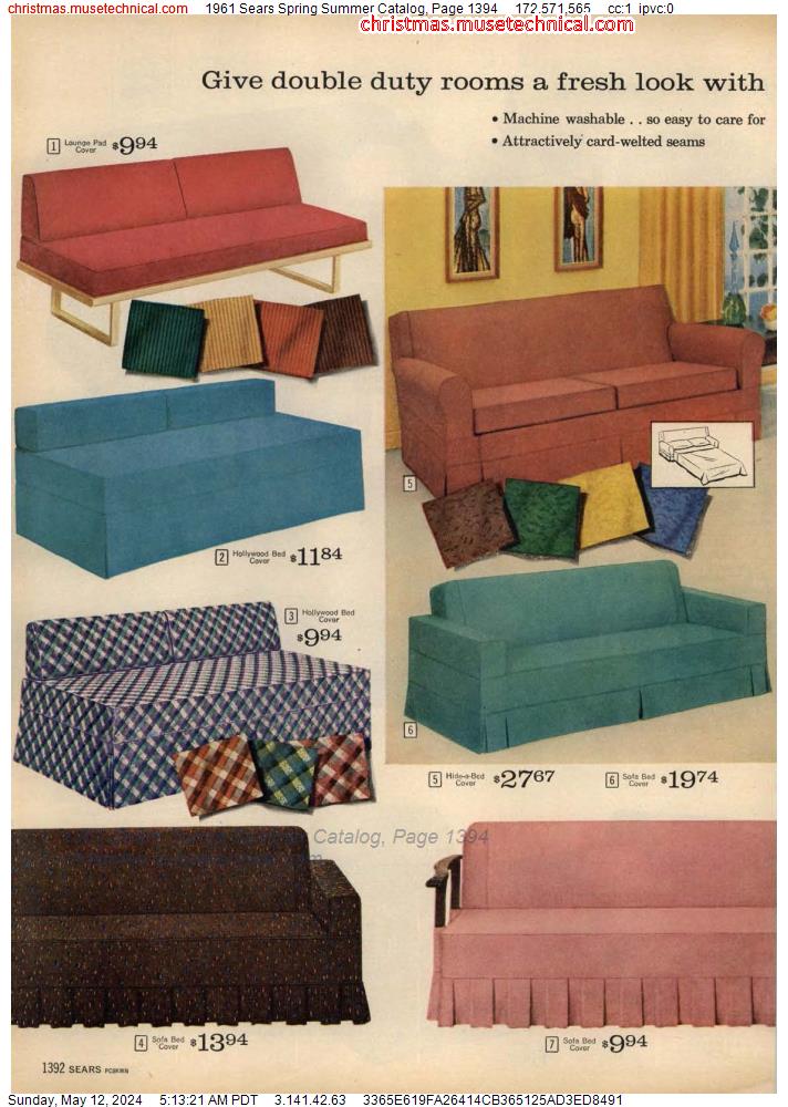 1961 Sears Spring Summer Catalog, Page 1394