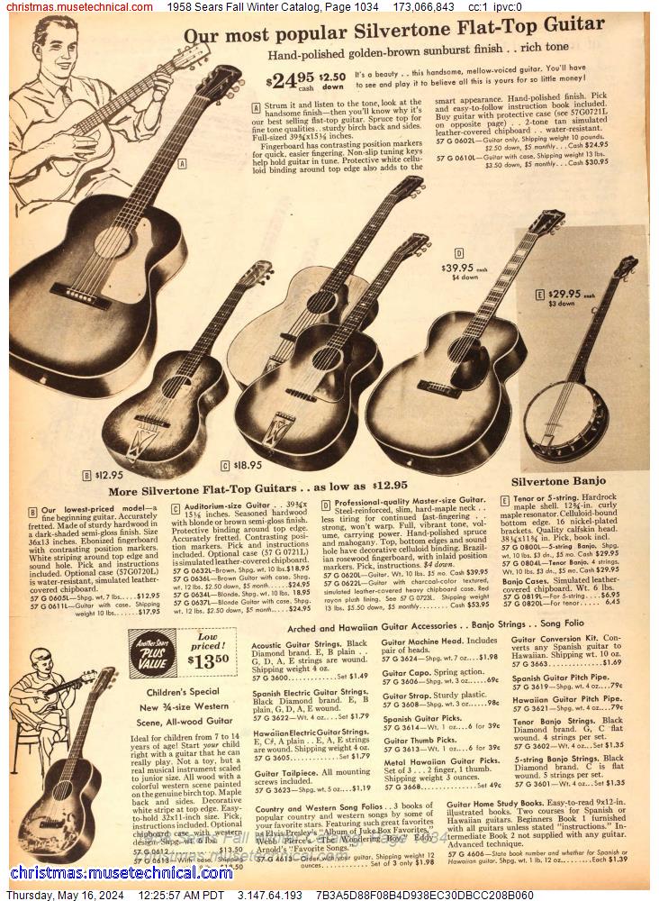 1958 Sears Fall Winter Catalog, Page 1034