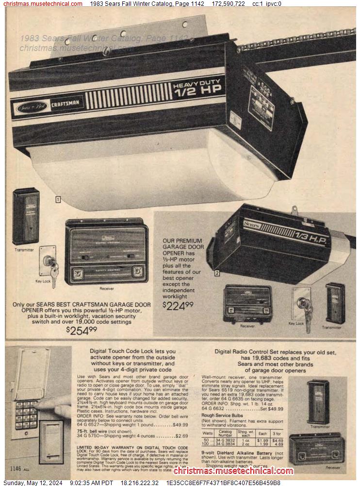 1983 Sears Fall Winter Catalog, Page 1142