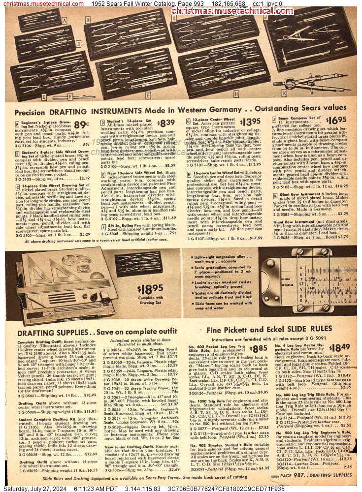 1952 Sears Fall Winter Catalog, Page 993
