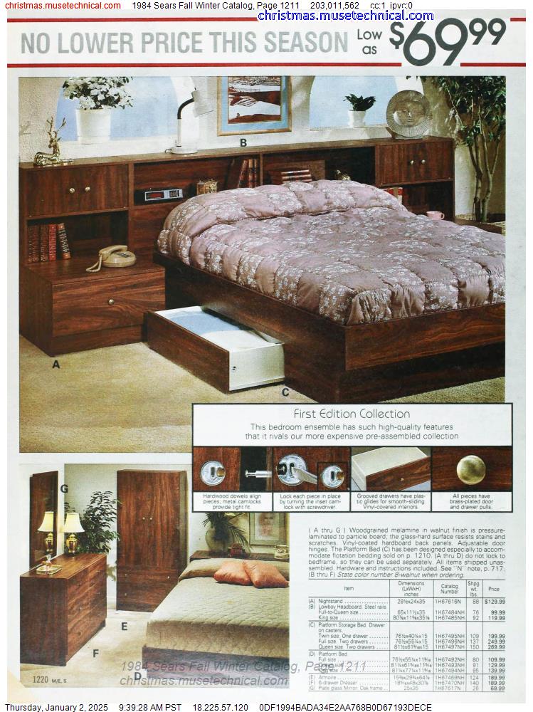 1984 Sears Fall Winter Catalog, Page 1211