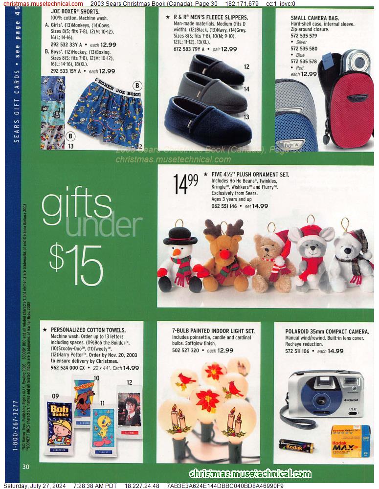 2003 Sears Christmas Book (Canada), Page 30