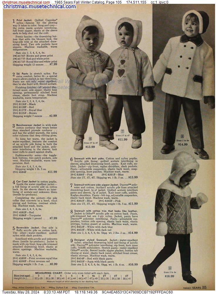 1965 Sears Fall Winter Catalog, Page 105
